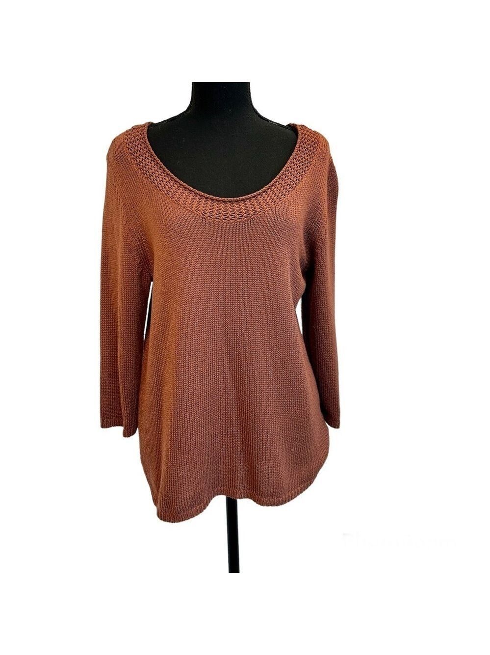 Reitmans orange brown knit sweater Sz L